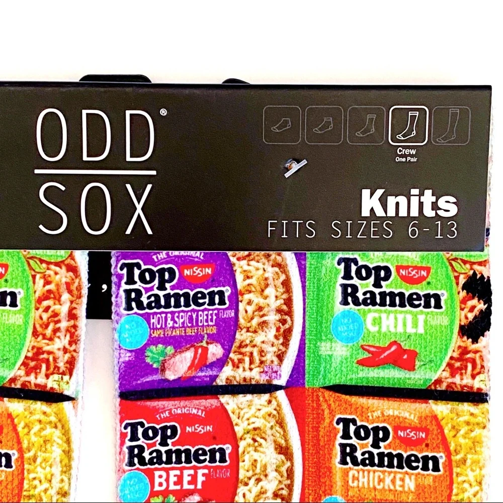 Odd Sox Top Ramen Noodles Crew Socks Mens Womens Nissin Fun Funny Gift Colorful